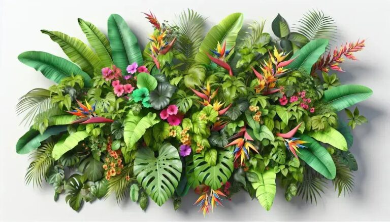 Tropical foliage display: transform your space with vibrant greenery