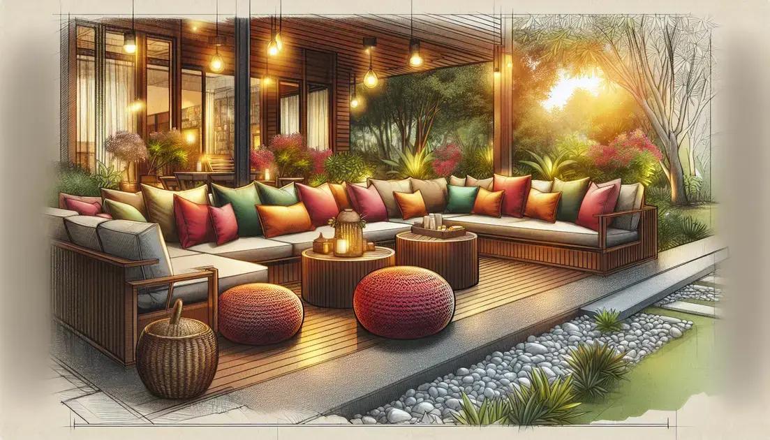 Creating a cozy outdoor lounge area