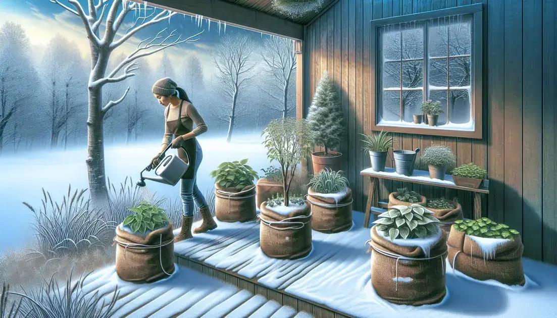 Caring for container plants in winter